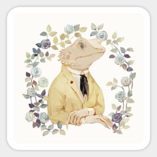 The White Lizard Gentleman Sticker